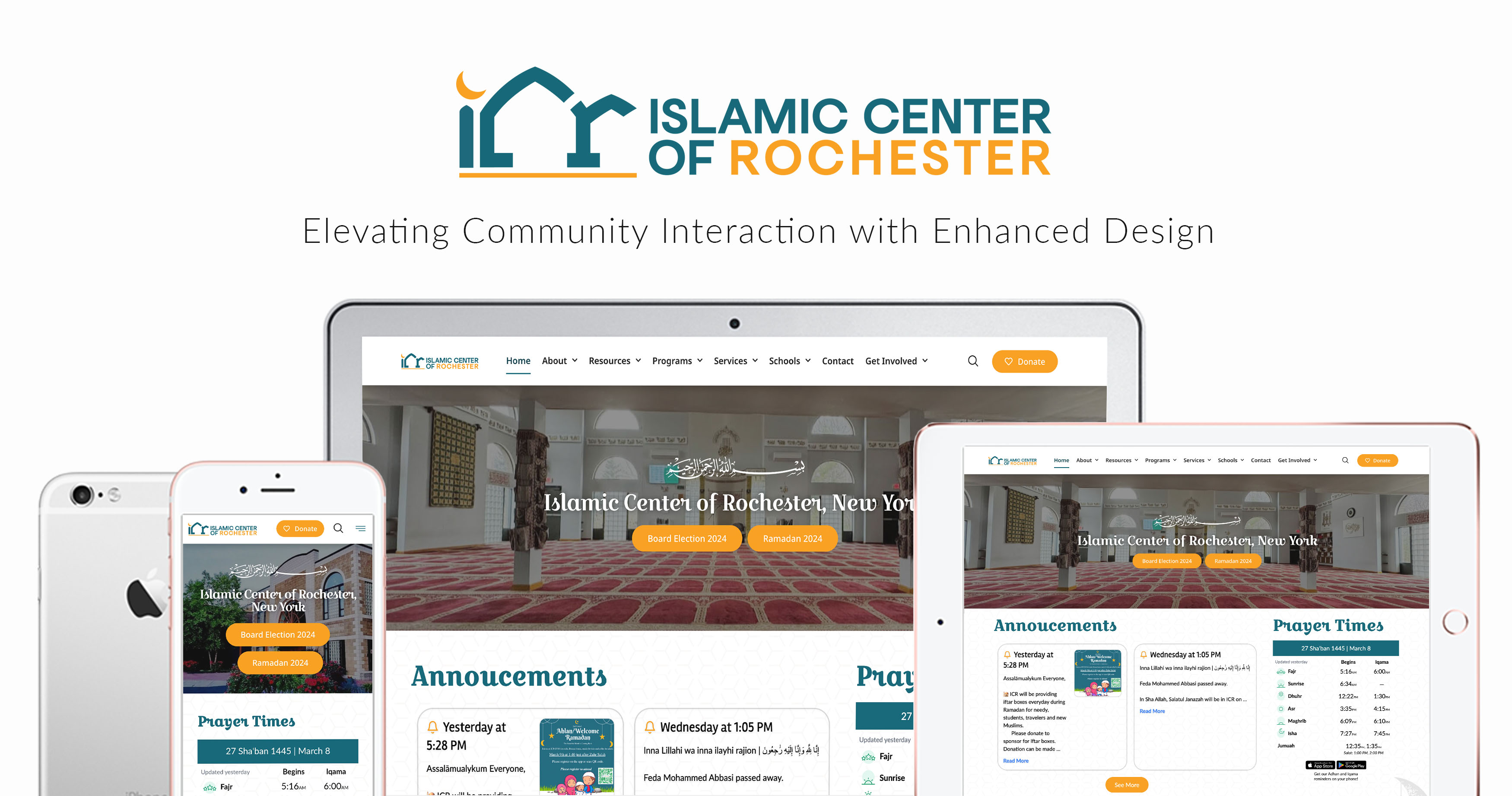 ICR mosque app mockup