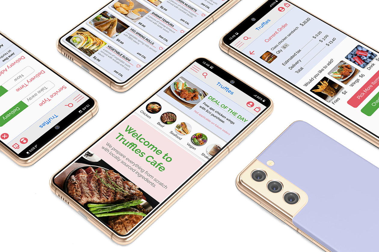 Truffles food deivery app mockup